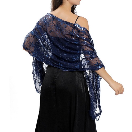 Sequin glitter beaded shawl - beaded,