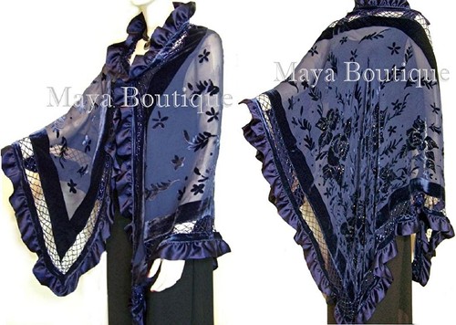 Navy blue shawl scarf - navy, wrap